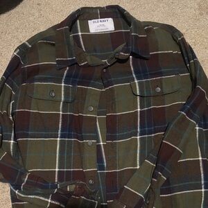 Old Navy Boys Plaid Shirt - Green and Brown